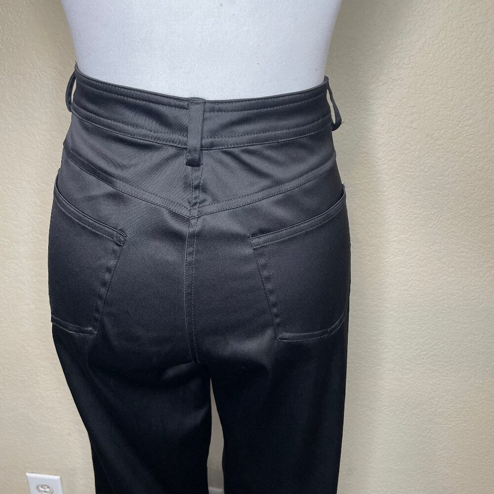 Jessica Allen Black Satin Wide Leg Trousers High Waisted Size 10 - Picture 6 of 10